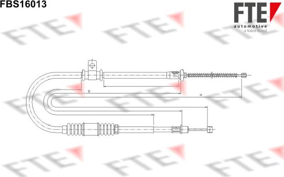 FTE FBS16013 - Тросик, cтояночный тормоз autosila-amz.com