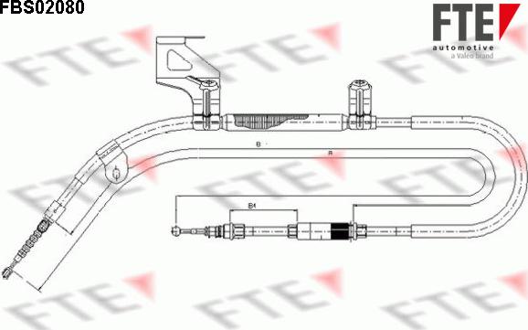 FTE FBS02080 - Тросик, cтояночный тормоз autosila-amz.com