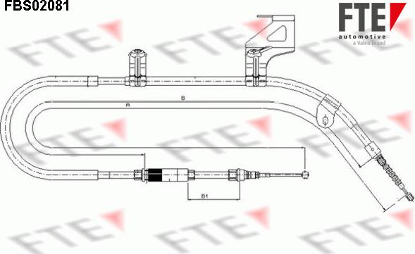 FTE FBS02081 - Тросик, cтояночный тормоз autosila-amz.com