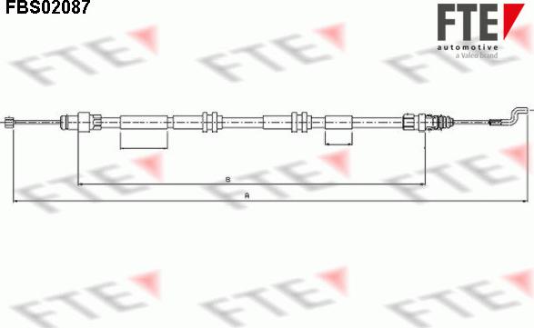 FTE FBS02087 - Тросик, cтояночный тормоз autosila-amz.com