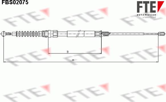 FTE FBS02075 - Тросик, cтояночный тормоз autosila-amz.com