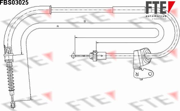 FTE FBS03025 - Тросик, cтояночный тормоз autosila-amz.com