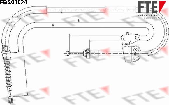 FTE FBS03024 - Тросик, cтояночный тормоз autosila-amz.com