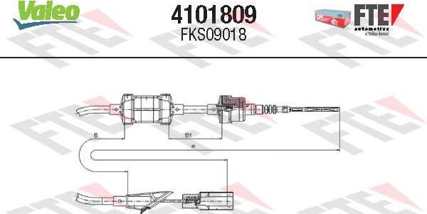 FTE 4101809 - Трос, управление сцеплением autosila-amz.com