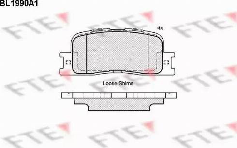 FTE BL1990A1 - Тормозные колодки, дисковые, комплект autosila-amz.com