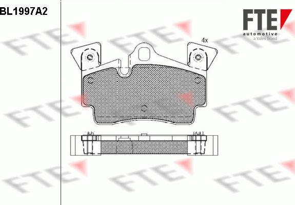 FTE BL1997A2 - Тормозные колодки, дисковые, комплект autosila-amz.com