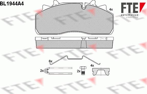 FTE BL1944A4 - Тормозные колодки, дисковые, комплект autosila-amz.com