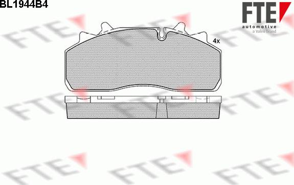 FTE BL1944B4 - Тормозные колодки, дисковые, комплект autosila-amz.com