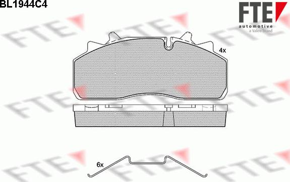 FTE BL1944C4 - Тормозные колодки, дисковые, комплект autosila-amz.com