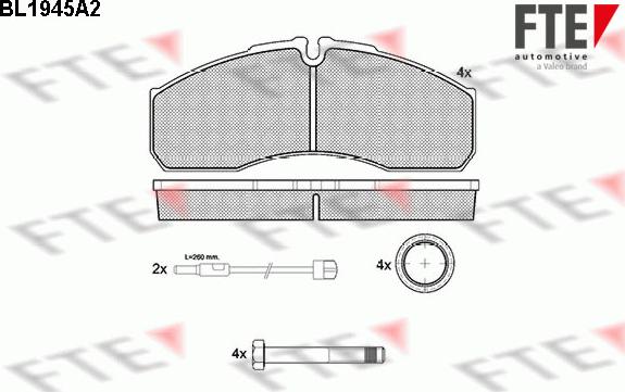 FTE BL1945A2 - Тормозные колодки, дисковые, комплект autosila-amz.com