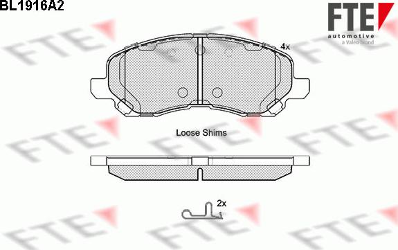 FTE BL1916A2 - Тормозные колодки, дисковые, комплект autosila-amz.com