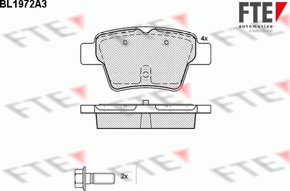 FTE BL1972A3 - Тормозные колодки, дисковые, комплект autosila-amz.com