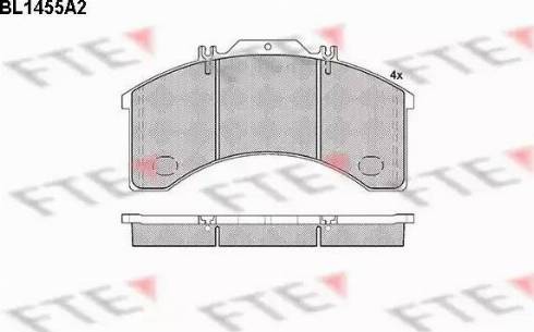 FTE BL1455A2 - Тормозные колодки, дисковые, комплект autosila-amz.com