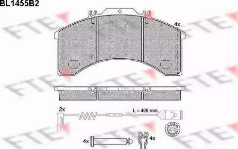 FTE BL1455B2 - Тормозные колодки, дисковые, комплект autosila-amz.com