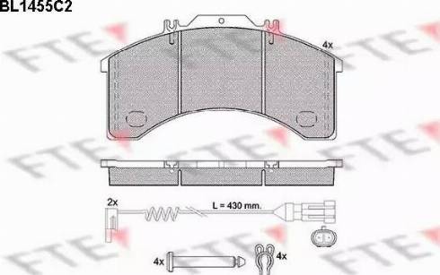 FTE BL1455C2 - Тормозные колодки, дисковые, комплект autosila-amz.com