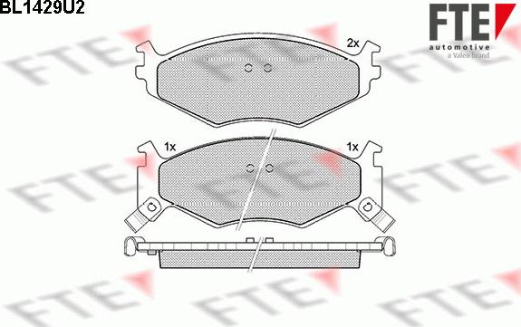 FTE BL1429U2 - Тормозные колодки, дисковые, комплект autosila-amz.com