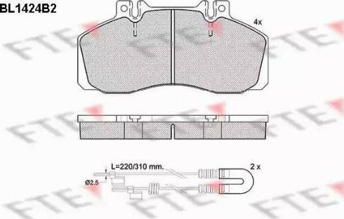 FTE BL1424B2 - Тормозные колодки, дисковые, комплект autosila-amz.com