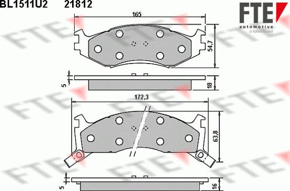 FTE BL1511U2 - Тормозные колодки, дисковые, комплект autosila-amz.com