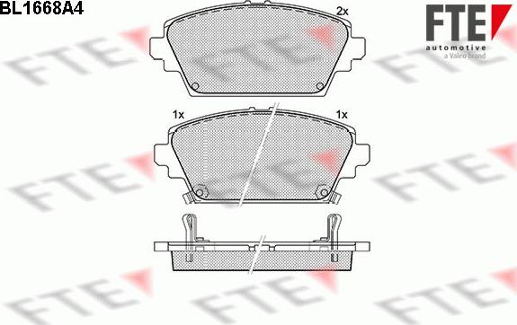 FTE BL1668A4 - Тормозные колодки, дисковые, комплект autosila-amz.com