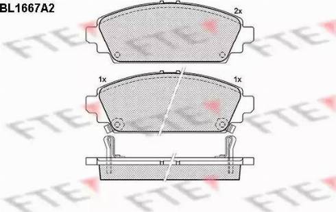 FTE BL1667A2 - Тормозные колодки, дисковые, комплект autosila-amz.com