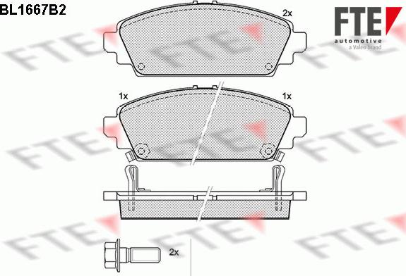 FTE BL1667B2 - Тормозные колодки, дисковые, комплект autosila-amz.com