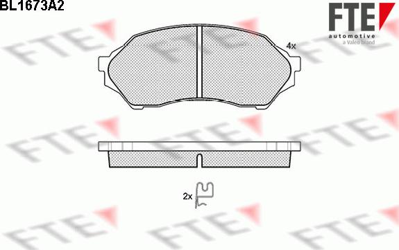 FTE BL1673A2 - Тормозные колодки, дисковые, комплект autosila-amz.com