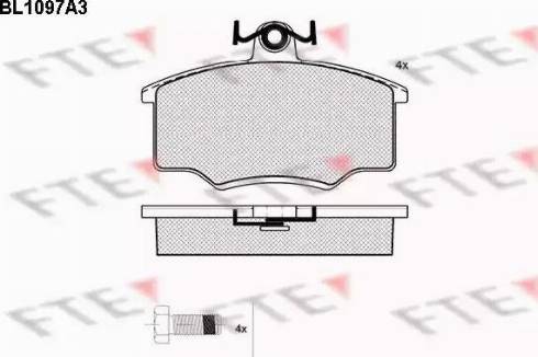 FTE BL1097A3 - Тормозные колодки, дисковые, комплект autosila-amz.com