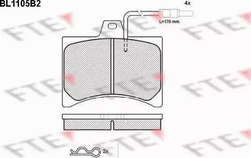 FTE BL1105B2 - Тормозные колодки, дисковые, комплект autosila-amz.com