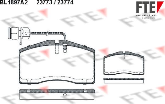 FTE BL1897A2 - Тормозные колодки, дисковые, комплект autosila-amz.com