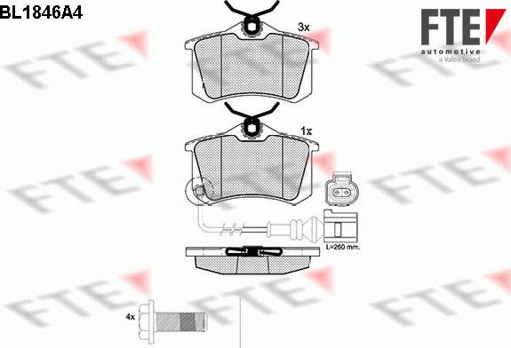 FTE BL1846A4 - Тормозные колодки, дисковые, комплект autosila-amz.com