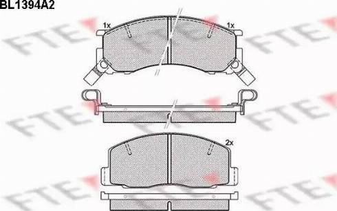 FTE BL1394A2 - Тормозные колодки, дисковые, комплект autosila-amz.com