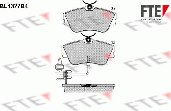 FTE BL1327B4 - Тормозные колодки, дисковые, комплект autosila-amz.com