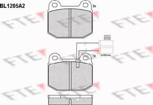 FTE BL1205A2 - Тормозные колодки, дисковые, комплект autosila-amz.com