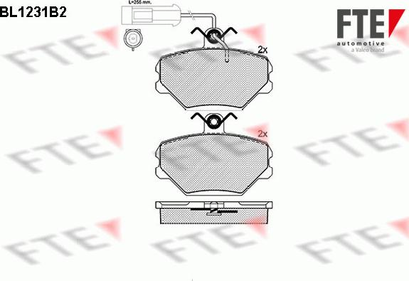 FTE BL1231B2 - Тормозные колодки, дисковые, комплект autosila-amz.com