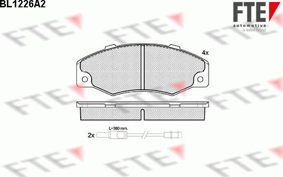 FTE BL1226A2 - Тормозные колодки, дисковые, комплект autosila-amz.com