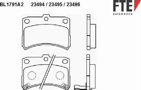 FTE BL1791A2 - Тормозные колодки, дисковые, комплект autosila-amz.com