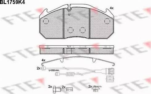 FTE BL1759K4 - Тормозные колодки, дисковые, комплект autosila-amz.com