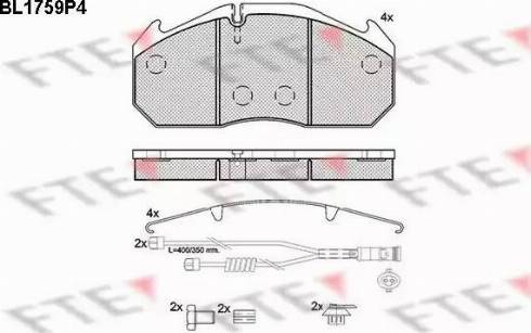 FTE BL1759P4 - Тормозные колодки, дисковые, комплект autosila-amz.com