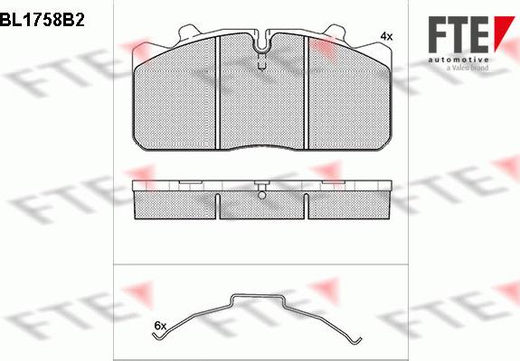 FTE BL1758B2 - Тормозные колодки, дисковые, комплект autosila-amz.com