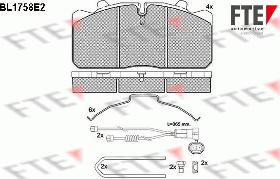 FTE BL1758E2 - Тормозные колодки, дисковые, комплект autosila-amz.com