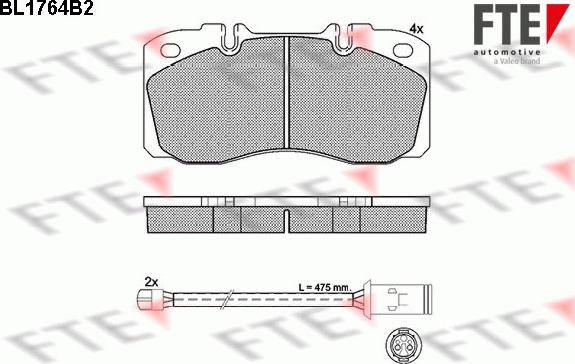 FTE BL1764B2 - Тормозные колодки, дисковые, комплект autosila-amz.com