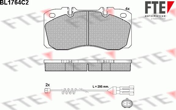 FTE BL1764C2 - Тормозные колодки, дисковые, комплект autosila-amz.com