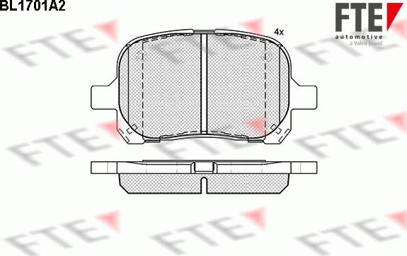 FTE BL1701A2 - Тормозные колодки, дисковые, комплект autosila-amz.com