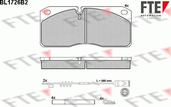 FTE BL1726B2 - Тормозные колодки, дисковые, комплект autosila-amz.com