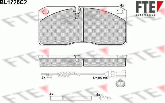 FTE BL1726C2 - Тормозные колодки, дисковые, комплект autosila-amz.com