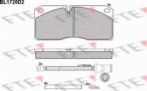 FTE BL1726D2 - Тормозные колодки, дисковые, комплект autosila-amz.com