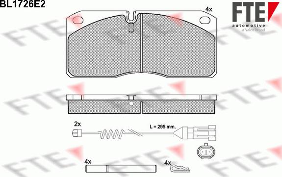 FTE BL1726E2 - Тормозные колодки, дисковые, комплект autosila-amz.com