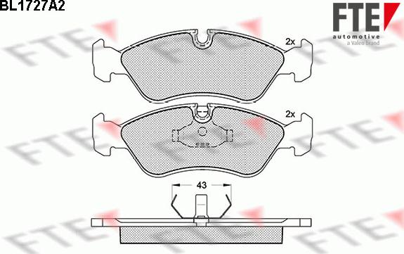 FTE BL1727A2 - Тормозные колодки, дисковые, комплект autosila-amz.com