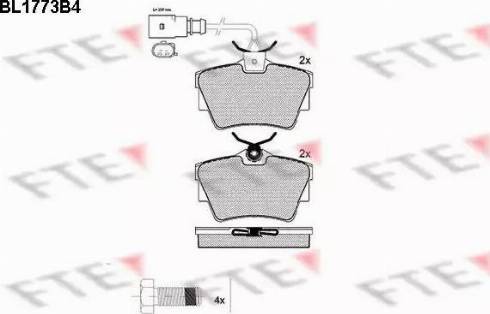 FTE BL1773B4 - Тормозные колодки, дисковые, комплект autosila-amz.com