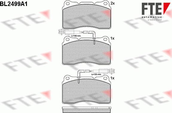 FTE BL2499A1 - Тормозные колодки, дисковые, комплект autosila-amz.com